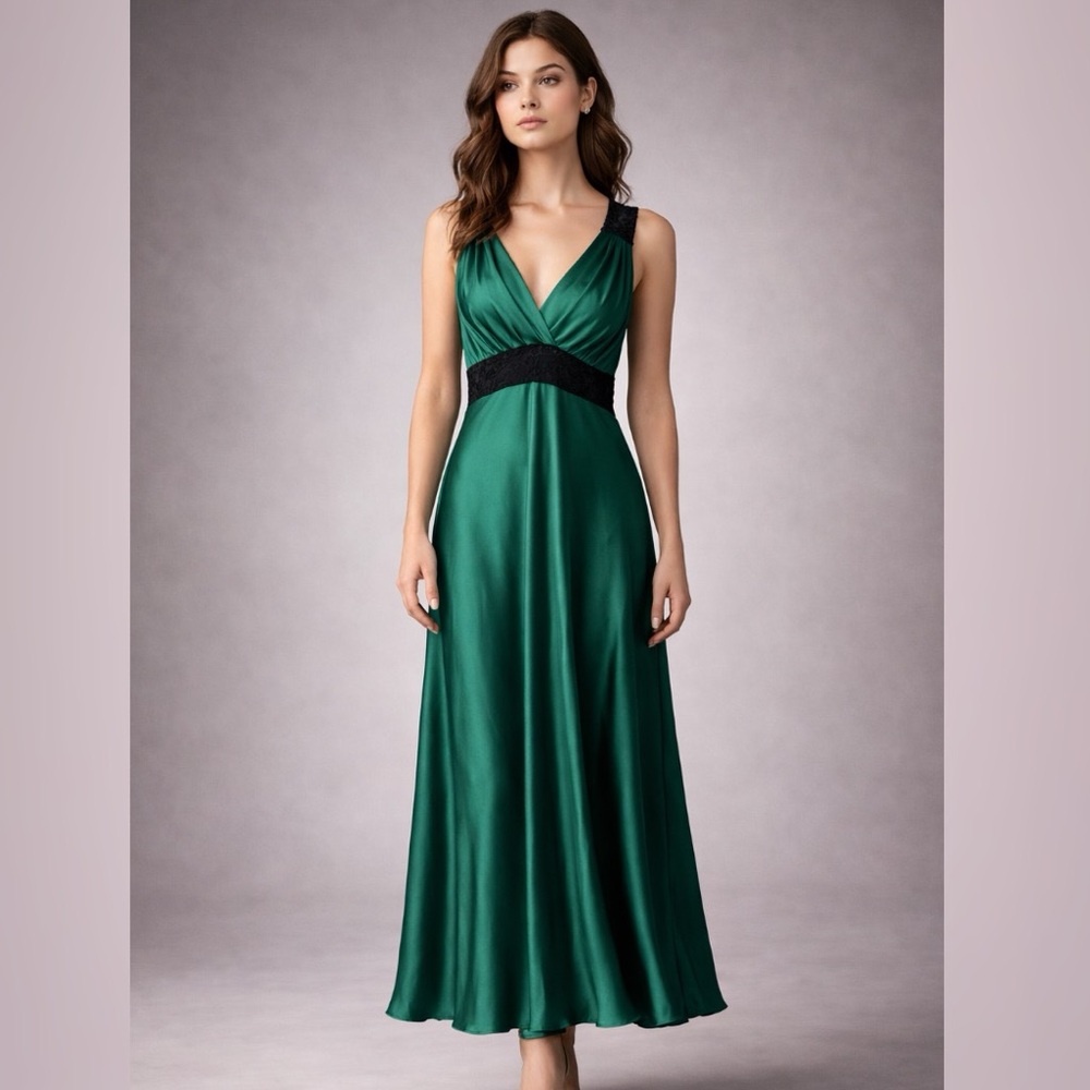 Screen-Worn Emerald Silk Dress Interview with the Vampire Stunt Costume Eglee